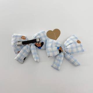 "Chilling Gingham" Puffy Knot Bow Hair Clip