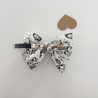 "Milk Cow Kitty" Puffy Knot Bow Hair Clip