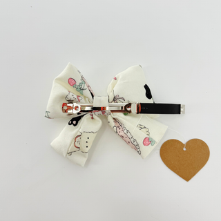 "Afternoon Tea" Puffy Knot Bow Hair Clip