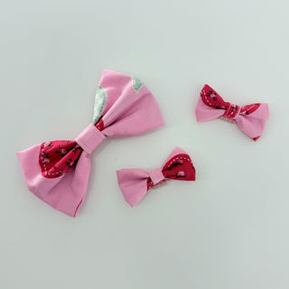 "Rosy Apple" Bow Hair Clip